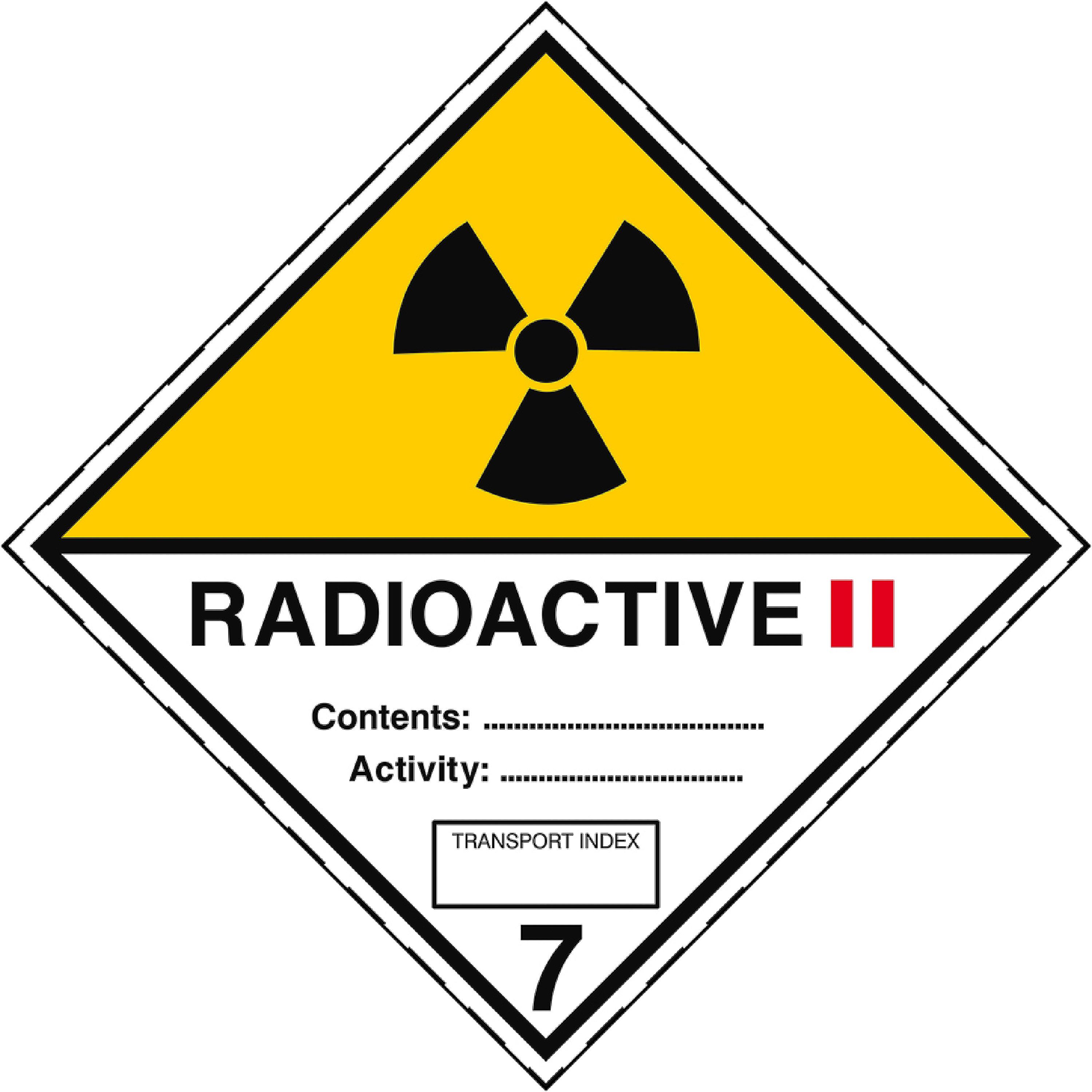 BRADY 811666 pictogramme de transport - radioactif 7B II, 100 x 100 mm
