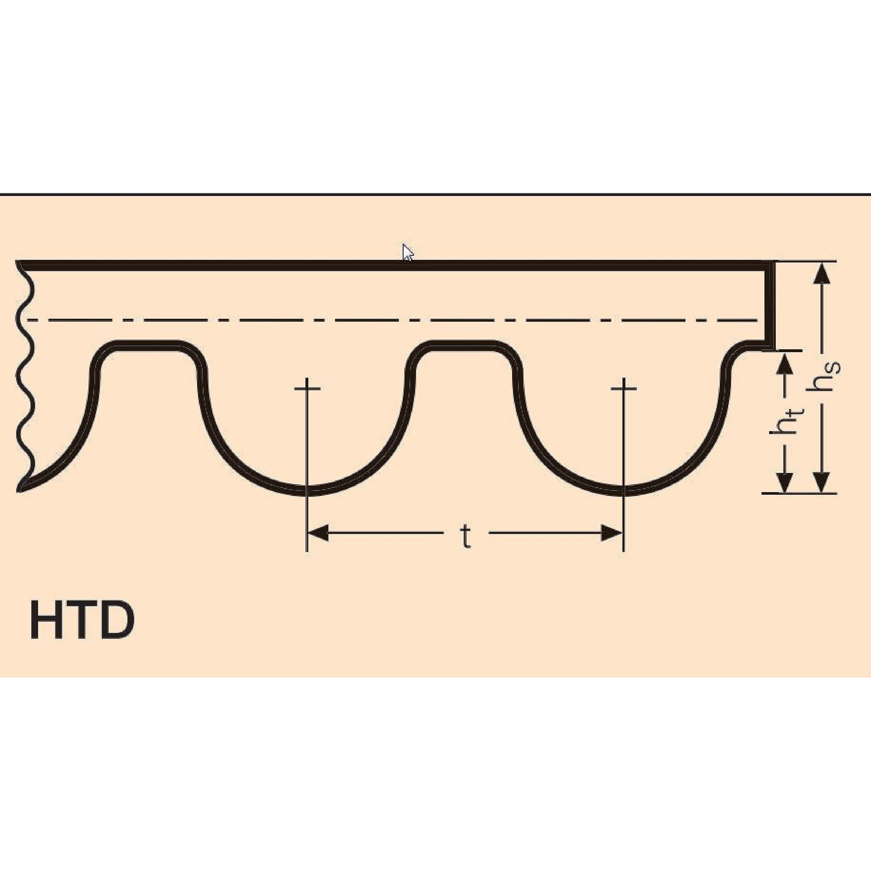 Courroie De Distribution HTD 474-3M-15 - Longueur 474 Mm, Pas 3 Mm, Largeur 15 Mm, 158 Dents, Pour Transmission Haute Performance